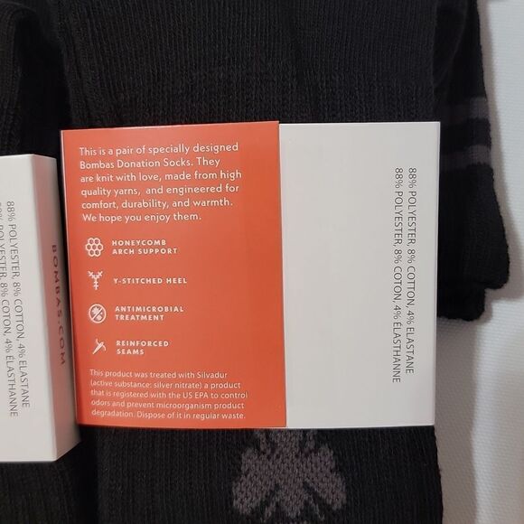 Bombas Calf Socks Men Shoe Size 6-9 Honeycomb Arch Black Lot of 5 Pairs Medium - Picture 3 of 7